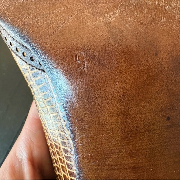 Rallys Brown Ran Leather Pointed Toe Wingtip Kitten Heels Vintage Size 9 - Picture 10 of 10